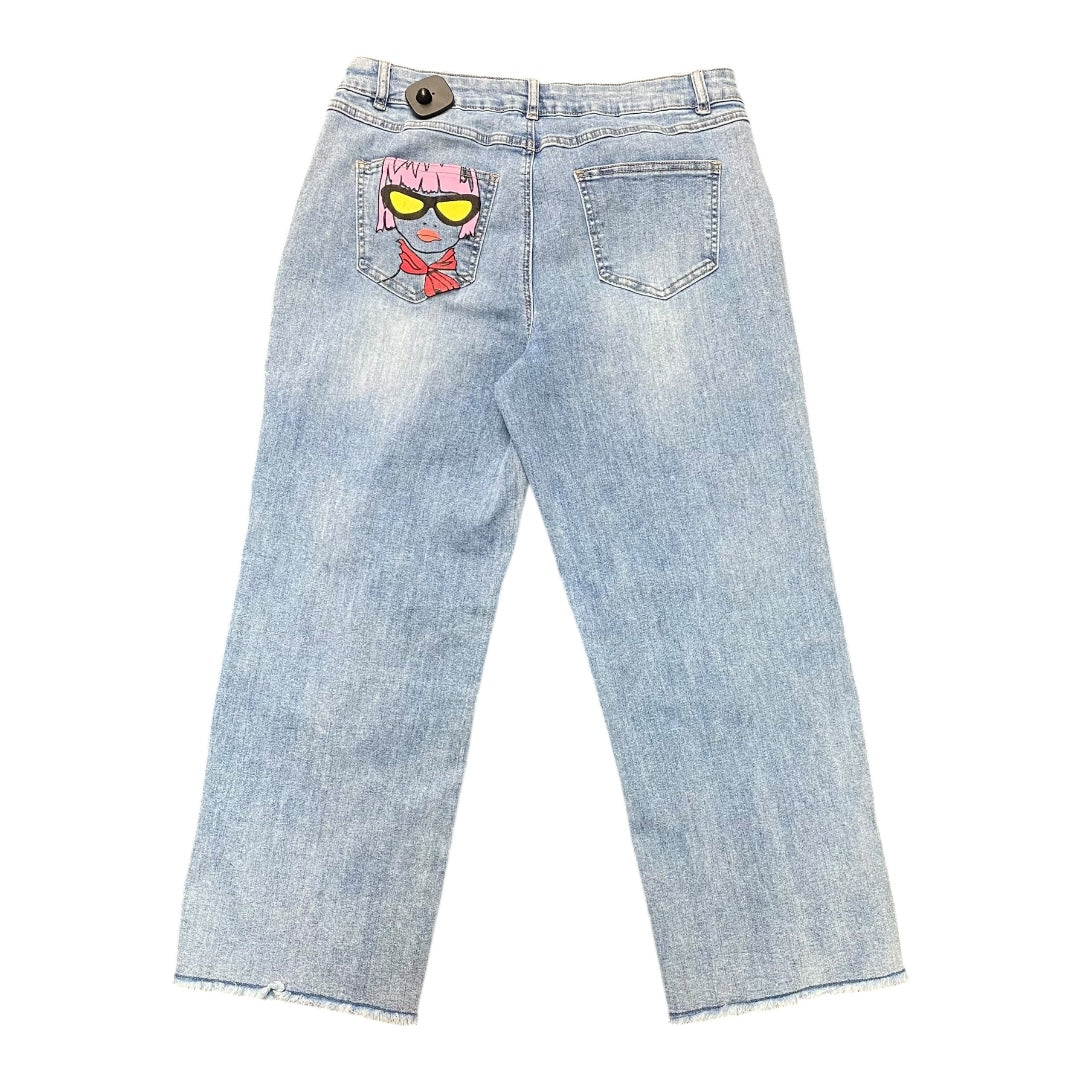 Jeans Straight By Charlie B In Blue Denim, Size:12