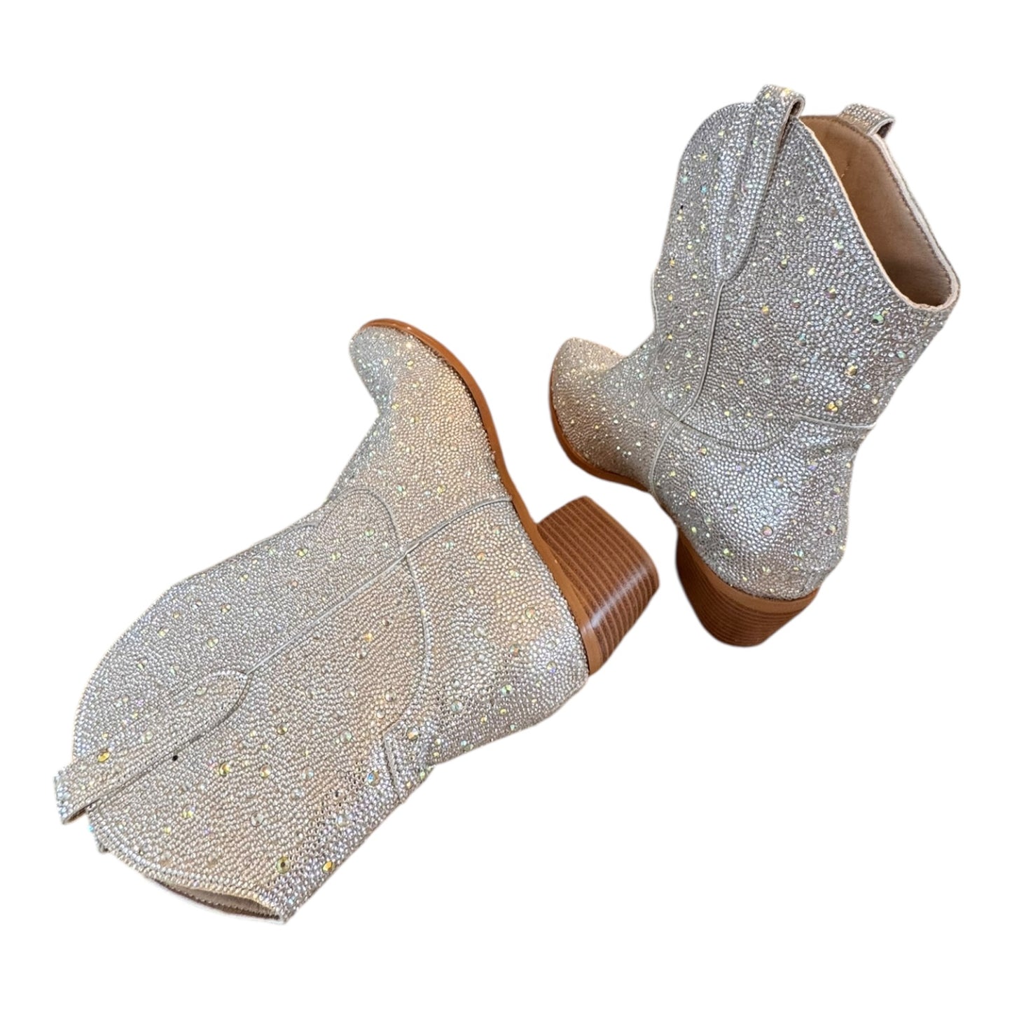 Boots Western By Clothes Mentor In Silver, Size:9.5