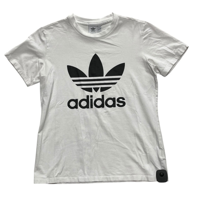Athletic Top Ss By Adidas In White, Size:L
