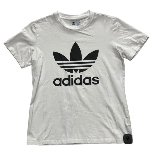 Athletic Top Ss By Adidas In White, Size:L