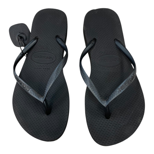 Sandals Flip Flops By Havaianas In Black, Size:9