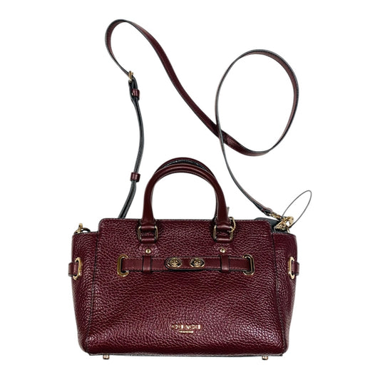 Handbag Designer By Coach In Maroon, Size:Medium