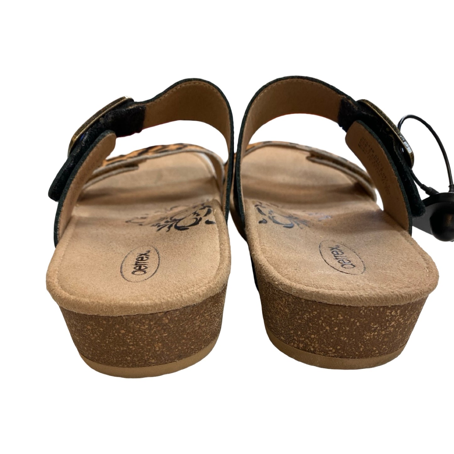 Sandals Heels Block By Aetrex In Multi, Size:9.5