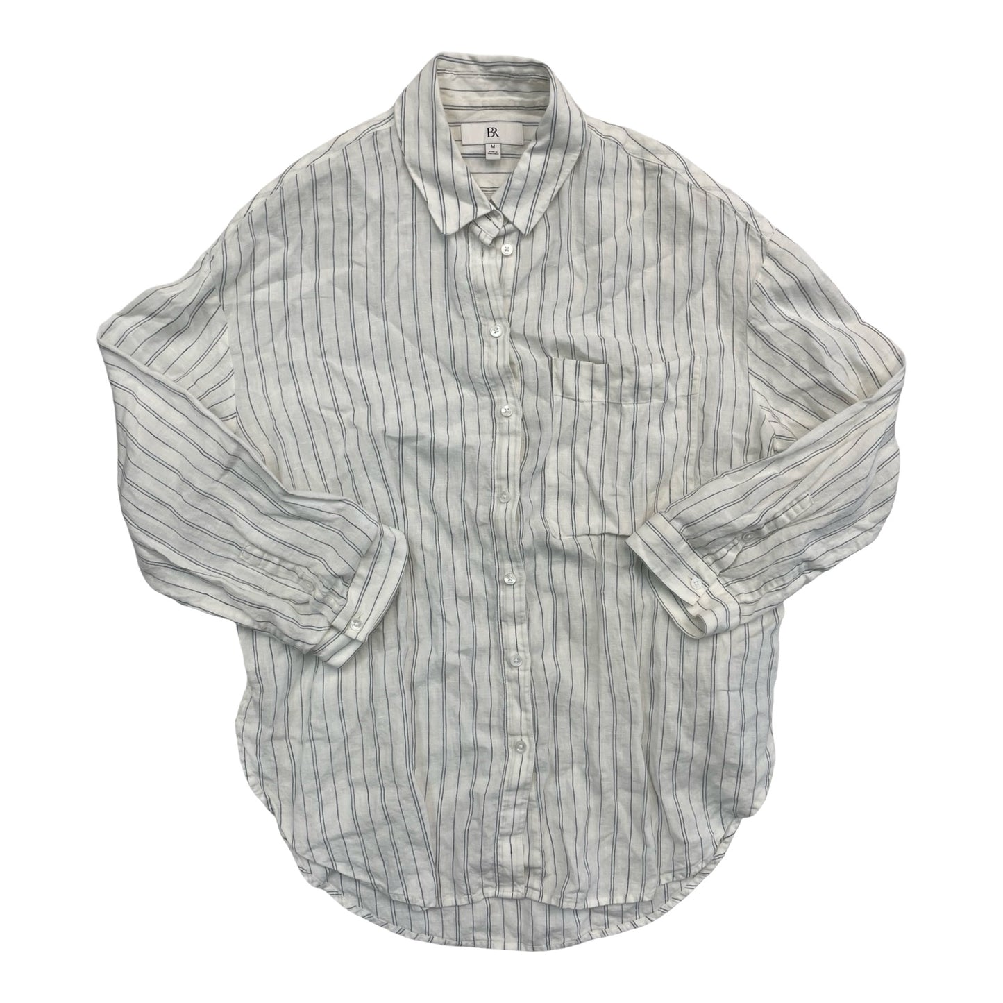 Blouse Ls By Banana Republic In Striped Pattern, Size:M