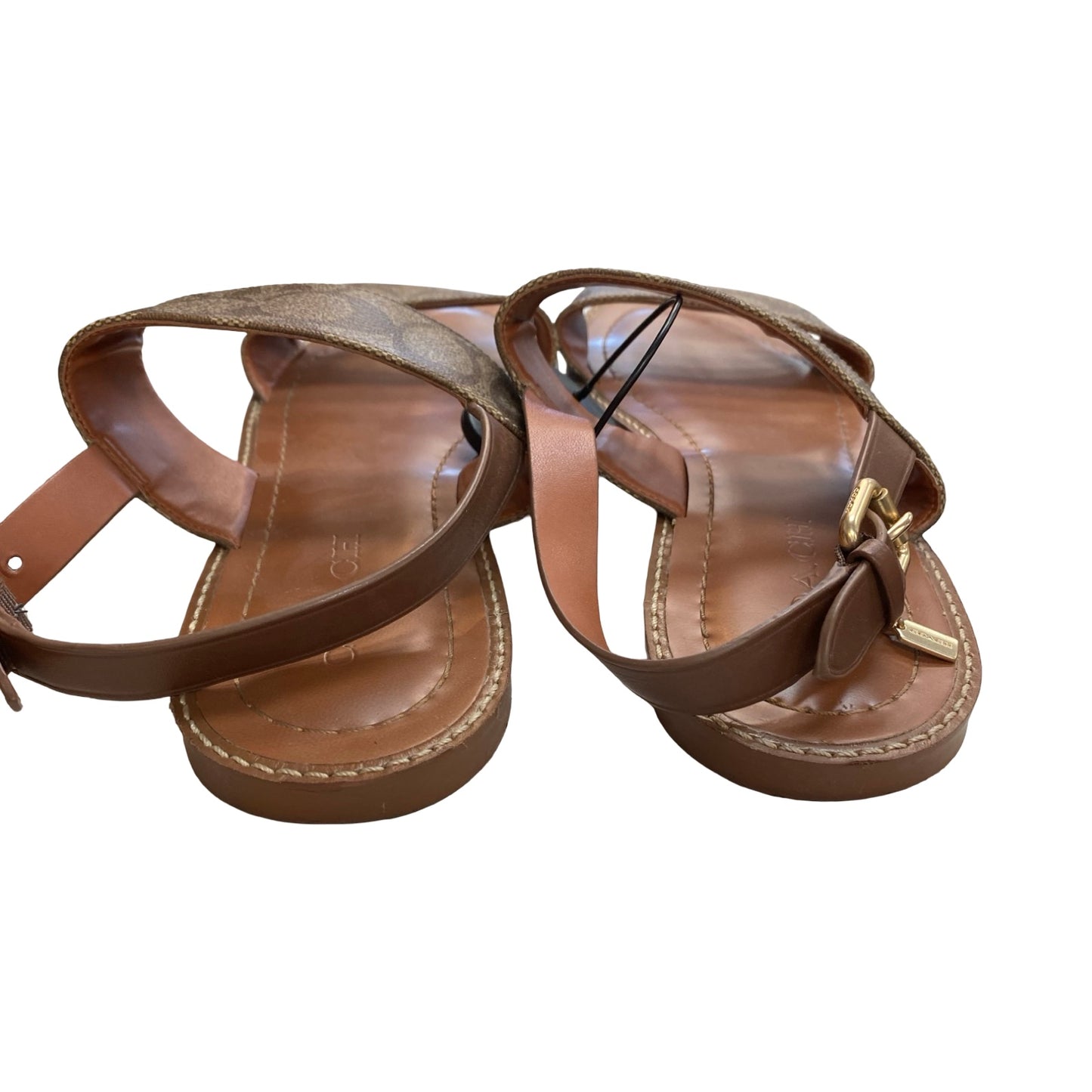 Sandals Designer By Coach In Brown, Size:9