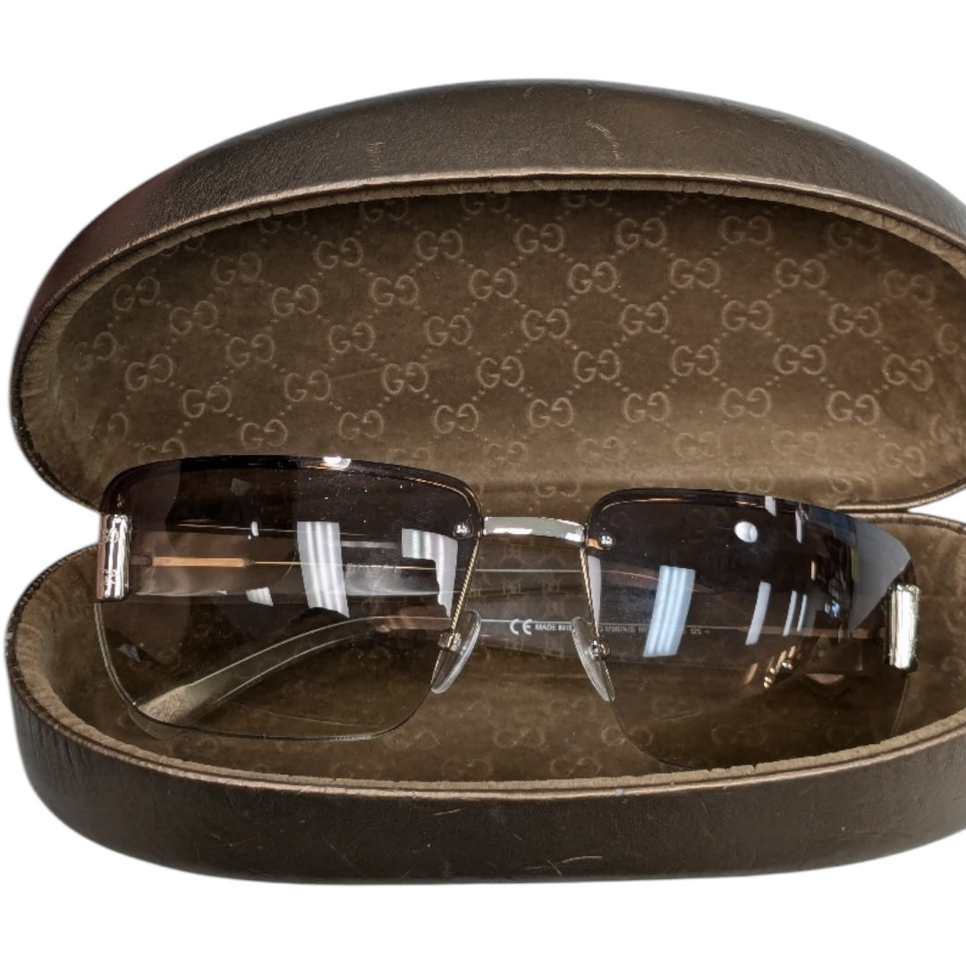 Sunglasses Luxury Designer By Gucci In Bronze