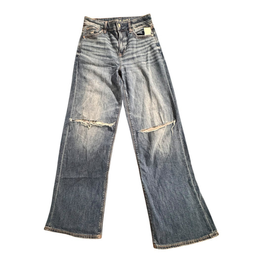 Jeans Wide Leg By American Eagle In Blue Denim, Size:0