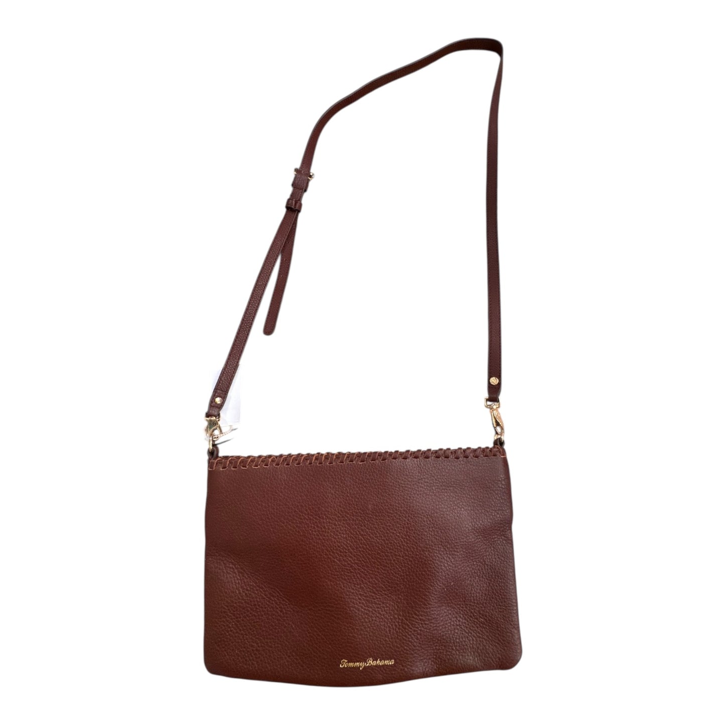 Handbag Leather By Tommy Bahama In Brown, Size:Medium
