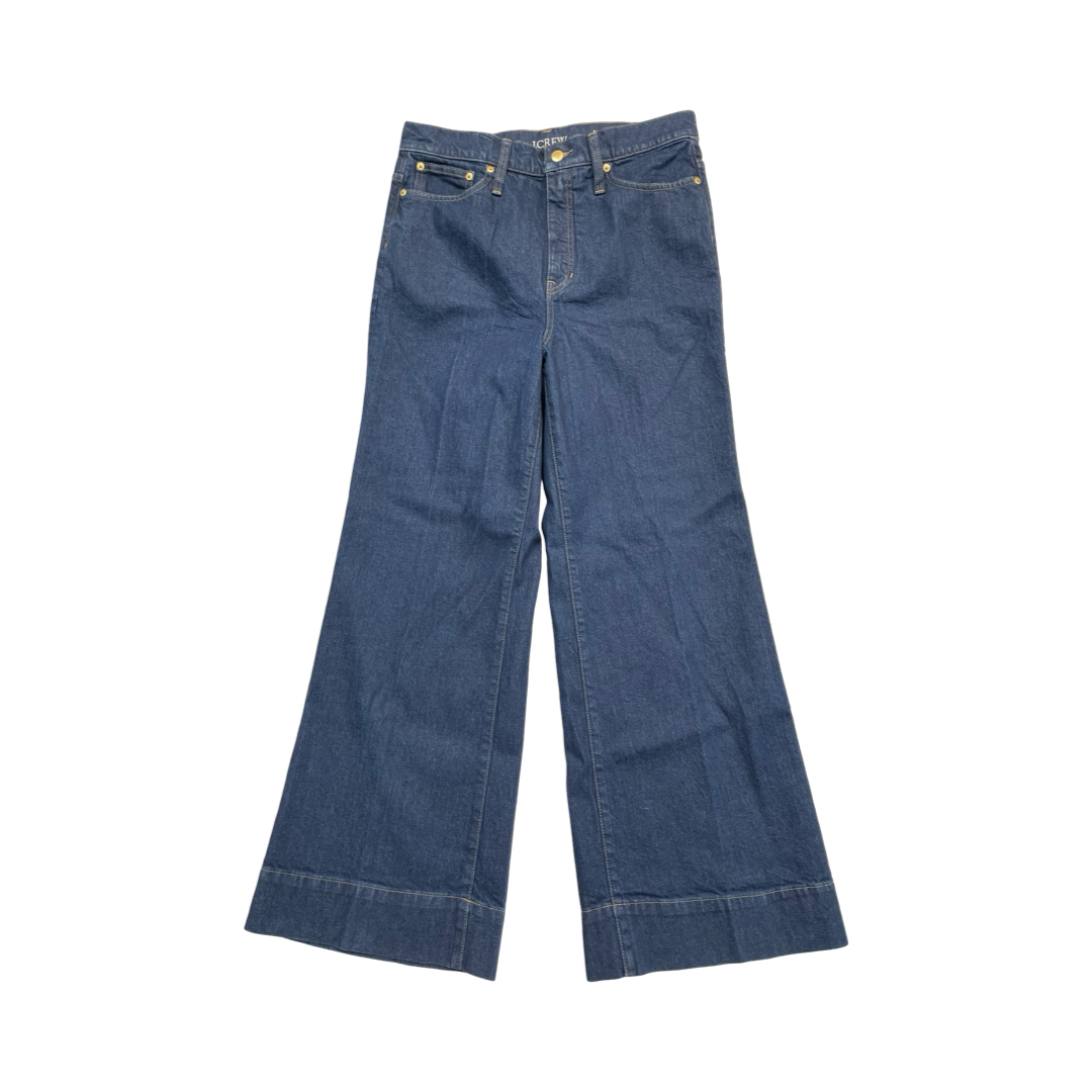 Jeans Wide Leg By J. Crew In Blue Denim, Size:10