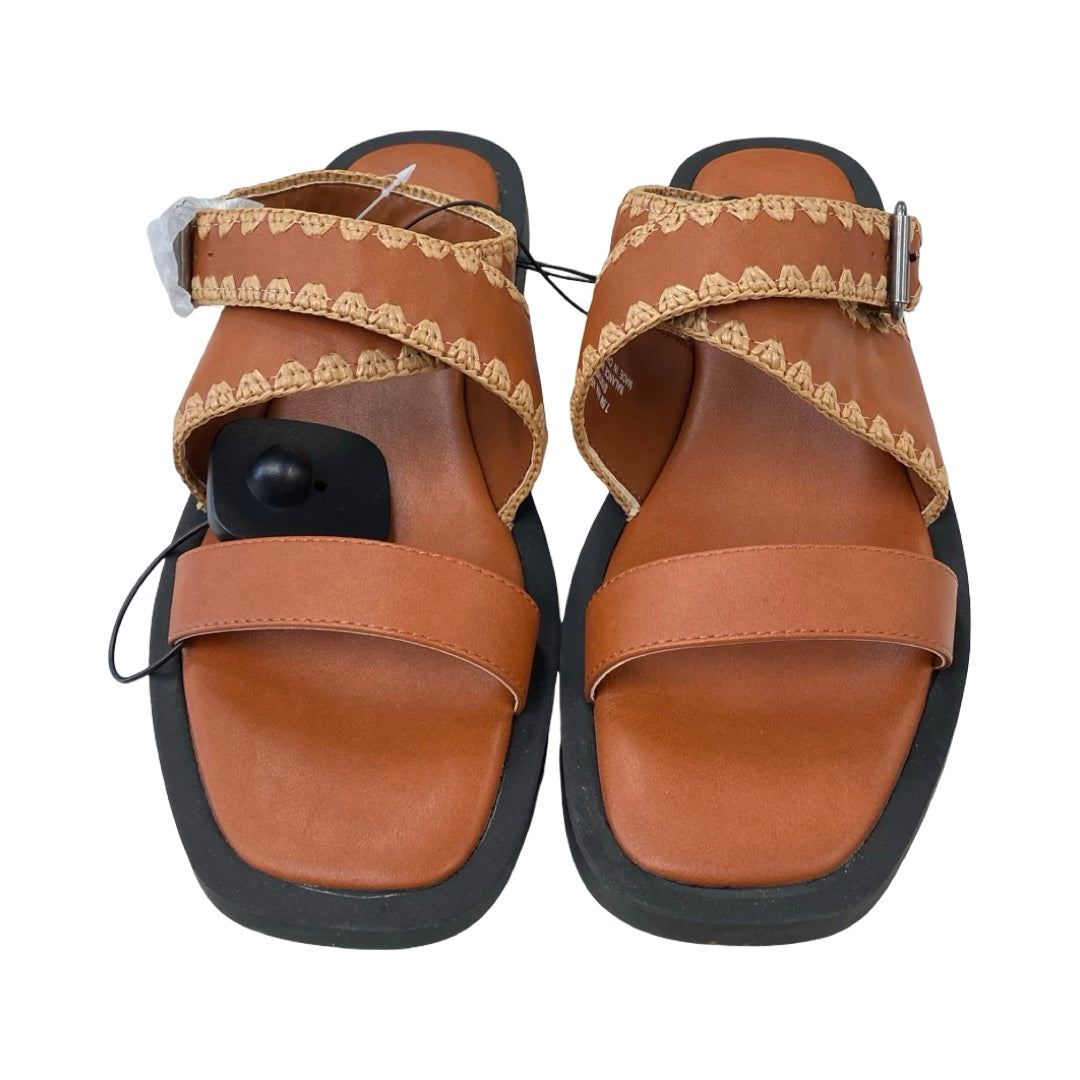 Sandals Flats By Ana In Brown, Size:7.5