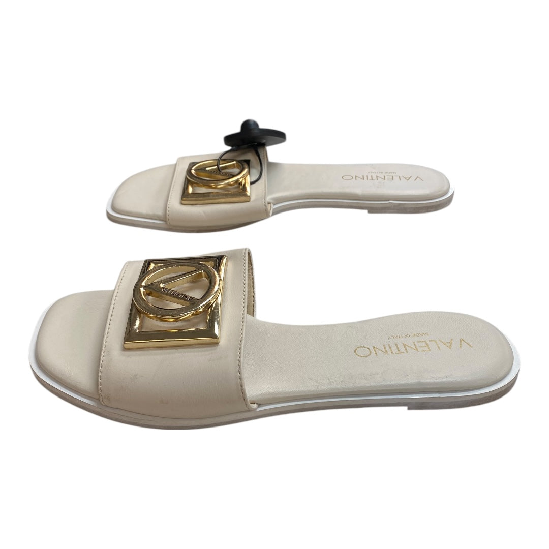 Sandals Designer By Valentino-Mario In Cream, Size:7