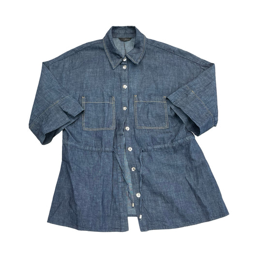 Jacket Denim By Zara In Blue Denim, Size:L