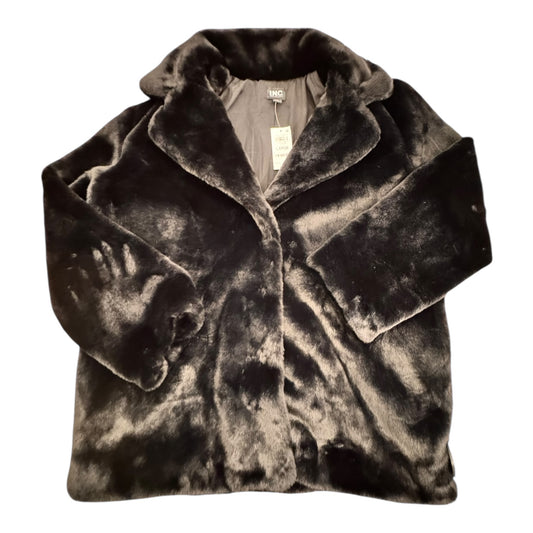 Coat Faux Fur & Sherpa By Inc In Black, Size:L