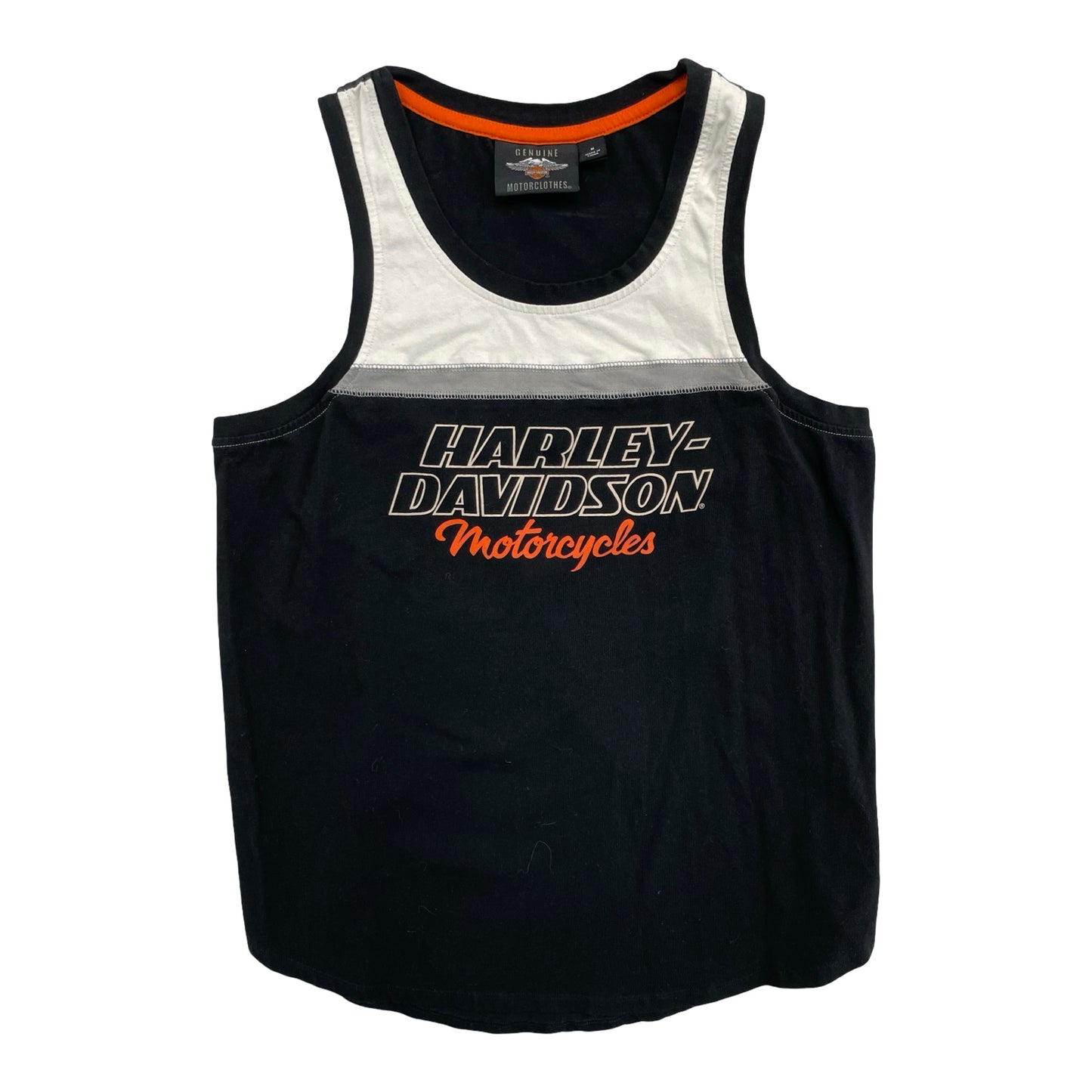 Top Sleeveless By Harley Davidson In Black & Orange, Size:M
