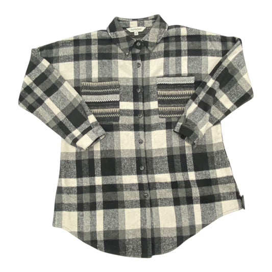 Jacket Shirt By Davi & Dani In Black & White, Size:M