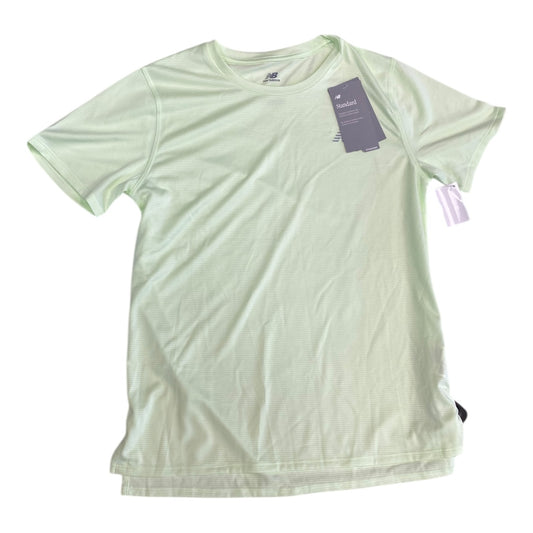 Athletic Top Ss By New Balance In Green, Size:S