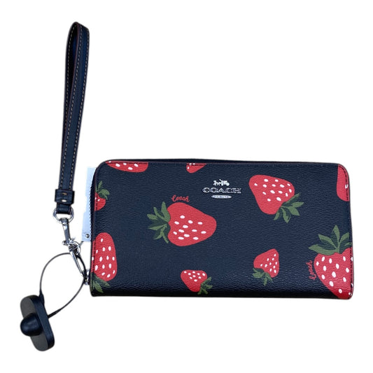 Wallet Designer By Coach In Black & Red, Size:Large