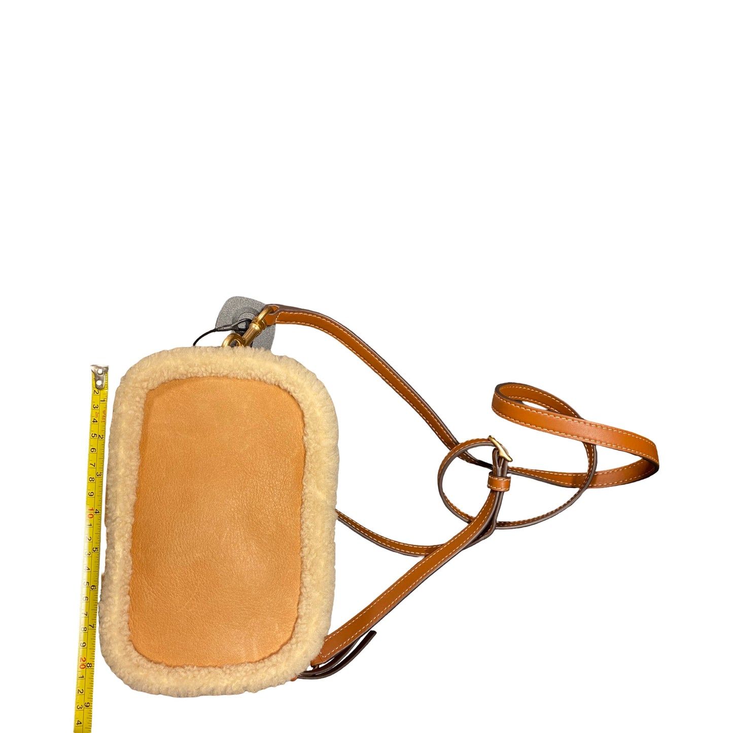 Handbag Designer By Tory Burch In Tan & White, Size:Small