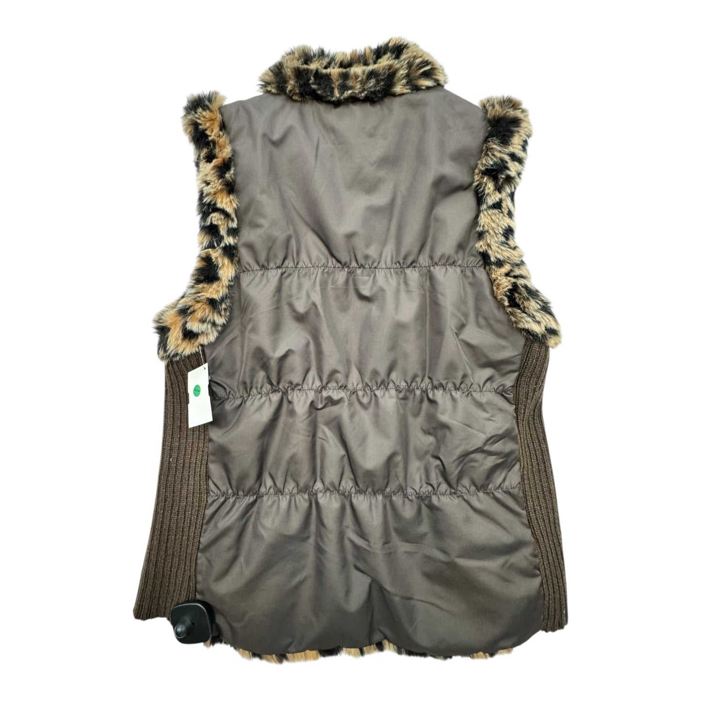 Vest Faux Fur & Sherpa By Chicos In Brown, Size:M