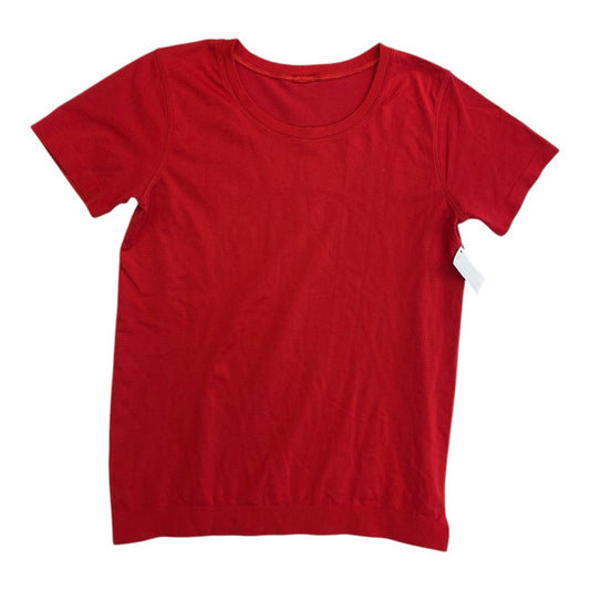 Athletic Top Ss By Lululemon In Red, Size:8