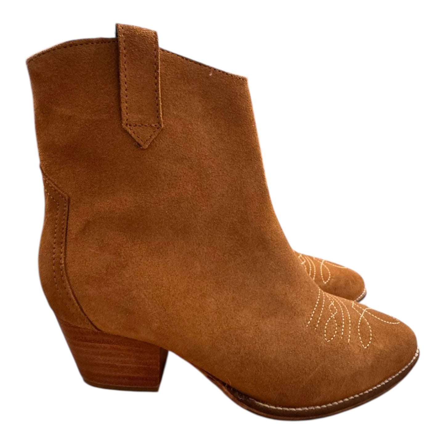 Boots Ankle Heels By Joules In Brown, Size:6