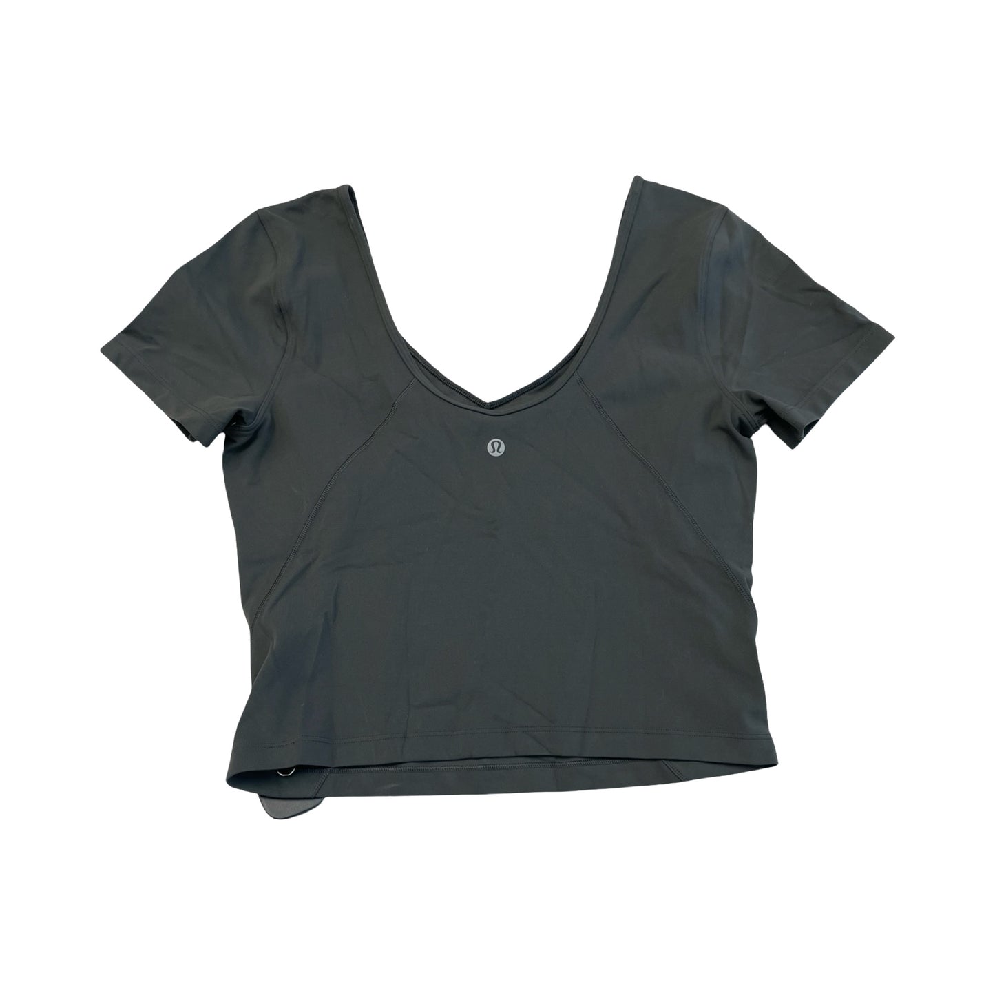 Athletic Top Ss By Lululemon In Grey, Size:M
