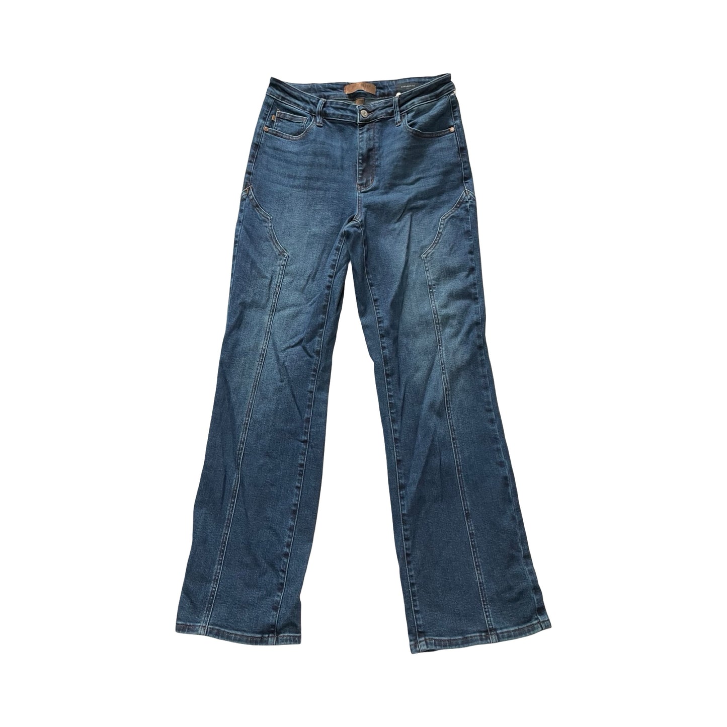 Jeans Flared By Judy Blue In Blue Denim, Size:10
