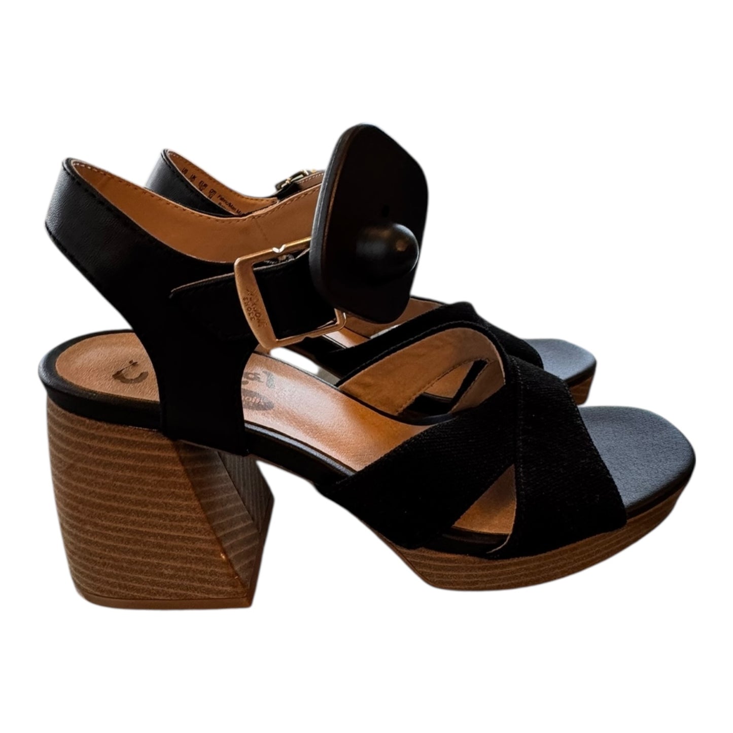 Sandals Heels Block By Dr Scholls In Black, Size:7.5