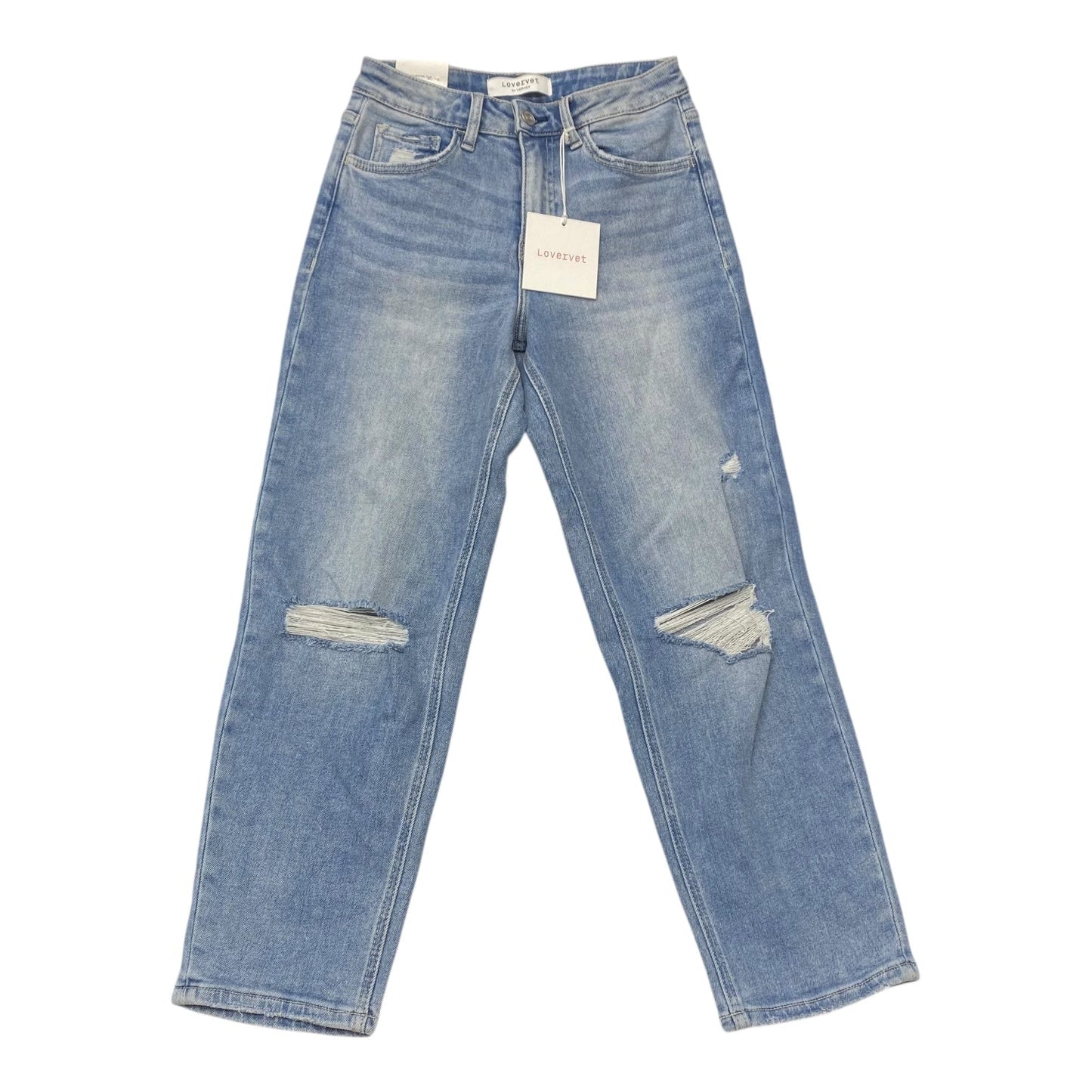 Jeans Straight By  LOVERVET In Blue Denim, Size:0