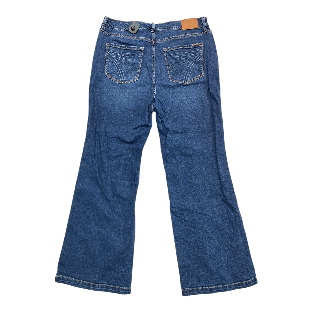 Jeans Boot Cut By Seven 7 In Blue Denim, Size:16