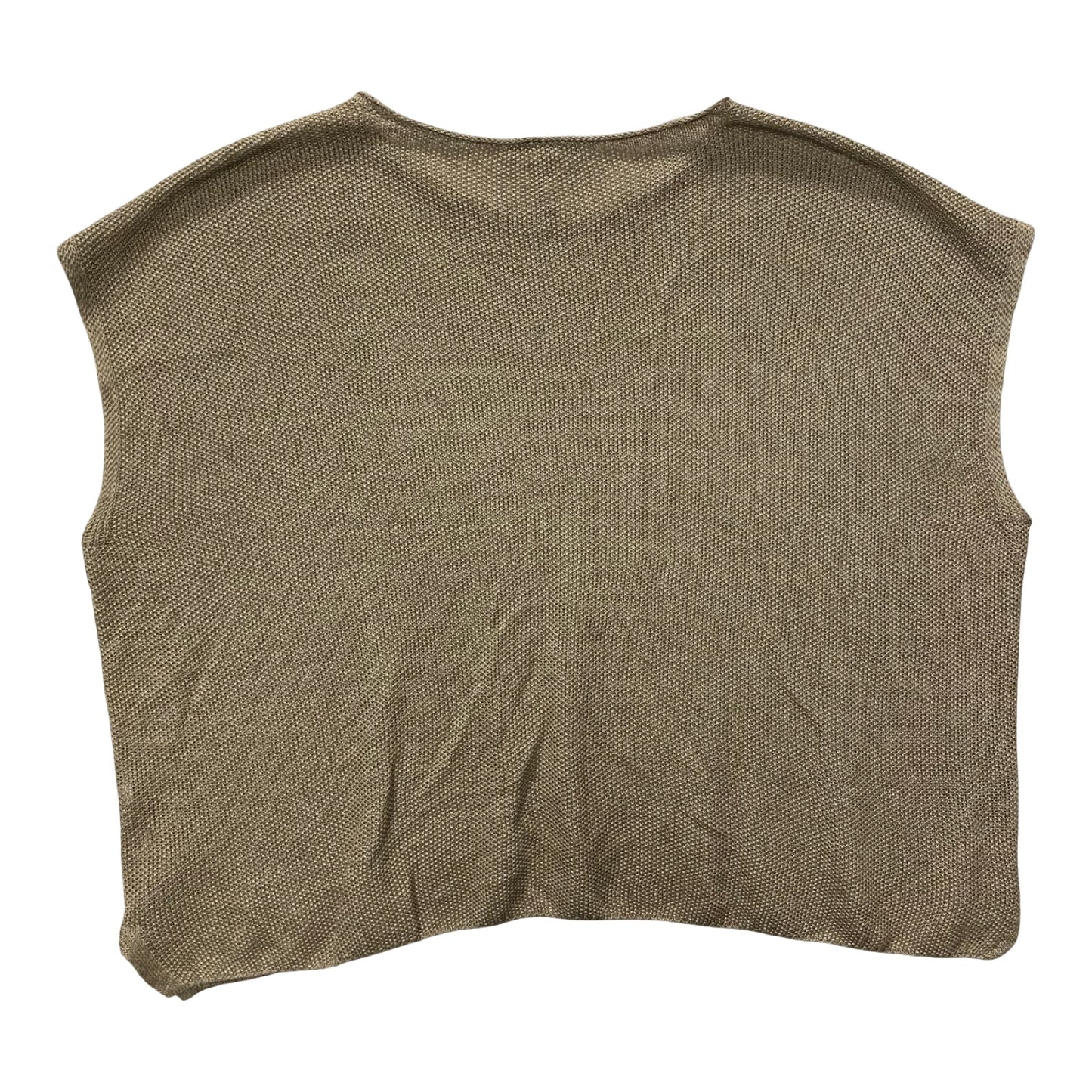 Top Sleeveless Designer By Eileen Fisher In Tan, Size:Xl