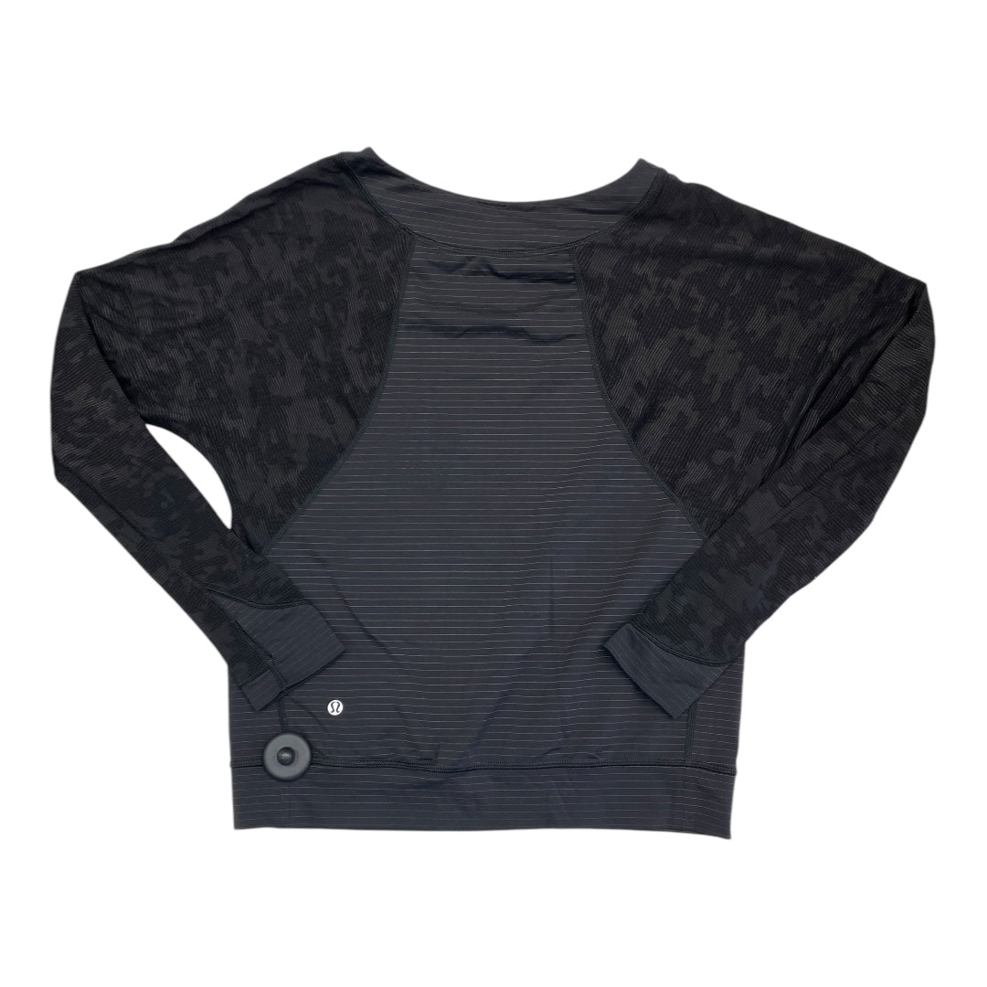 Athletic Top Ls Crewneck By Lululemon In Black, Size:M