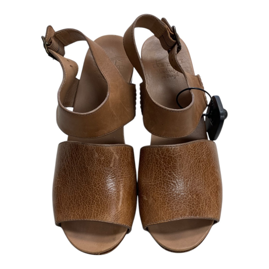 Sandals Heels Block By Dansko In Brown, Size:8.5