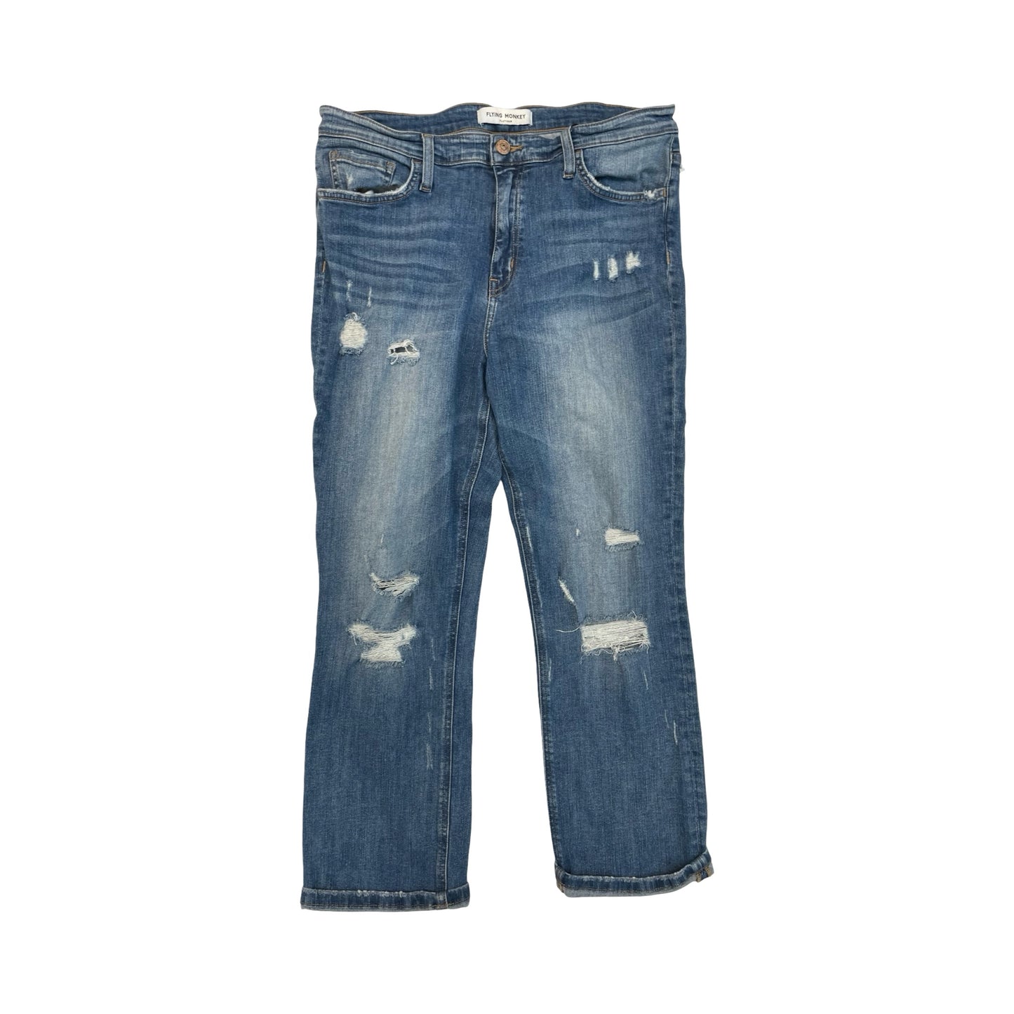Jeans Straight By Flying Monkey In Blue Denim, Size:12