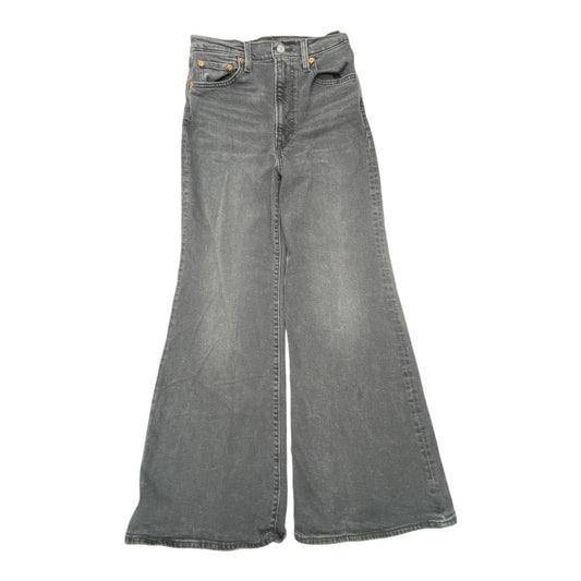 Jeans Flared By Levis In Black Denim, Size:8