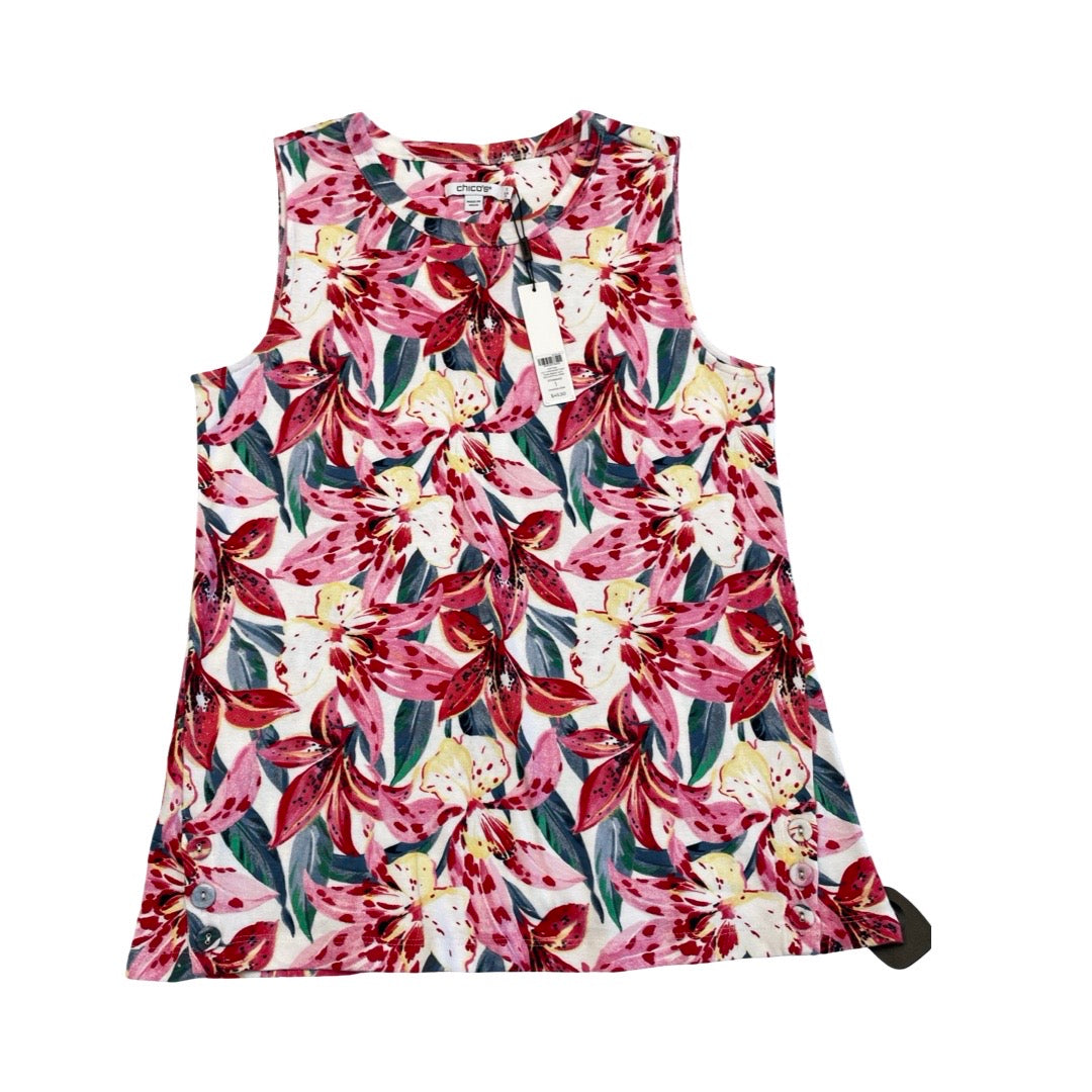 Top Sleeveless By Chicos In Multi, Size:M