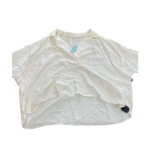 Top Ss By Anthropologie In Cream, Size:1X