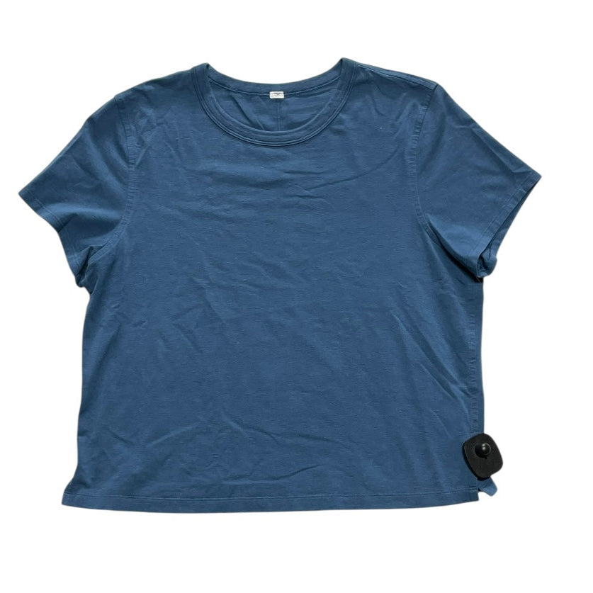 Athletic Top Ss By Lululemon In Navy, Size:4