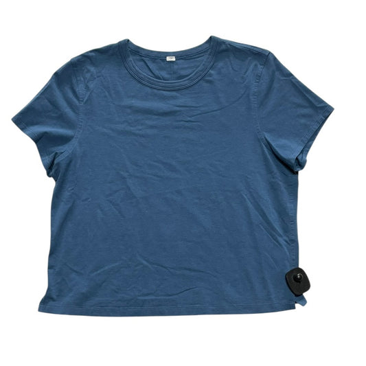 Athletic Top Ss By Lululemon In Navy, Size:4