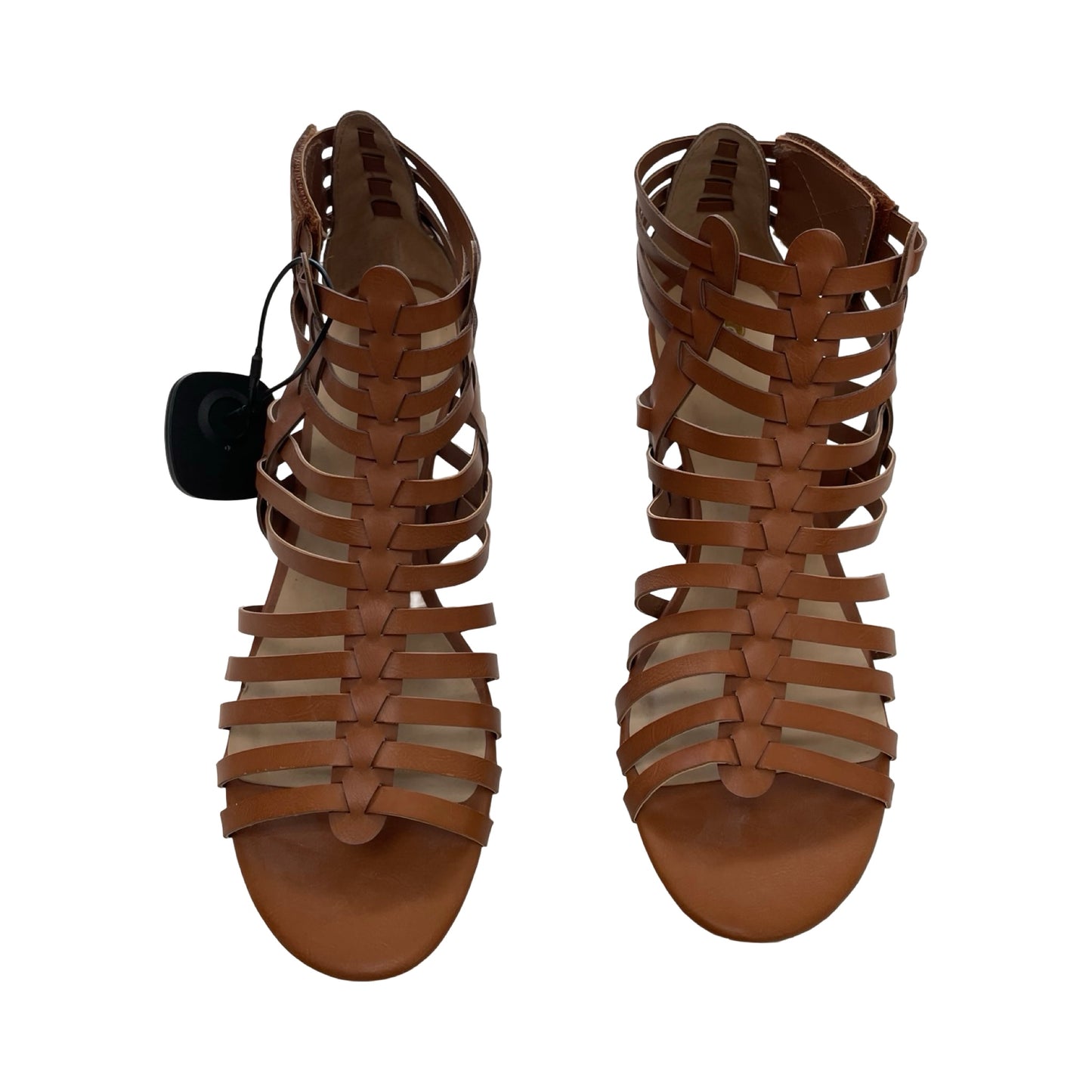 Sandals Heels Block By Clothes Mentor In Brown, Size:10