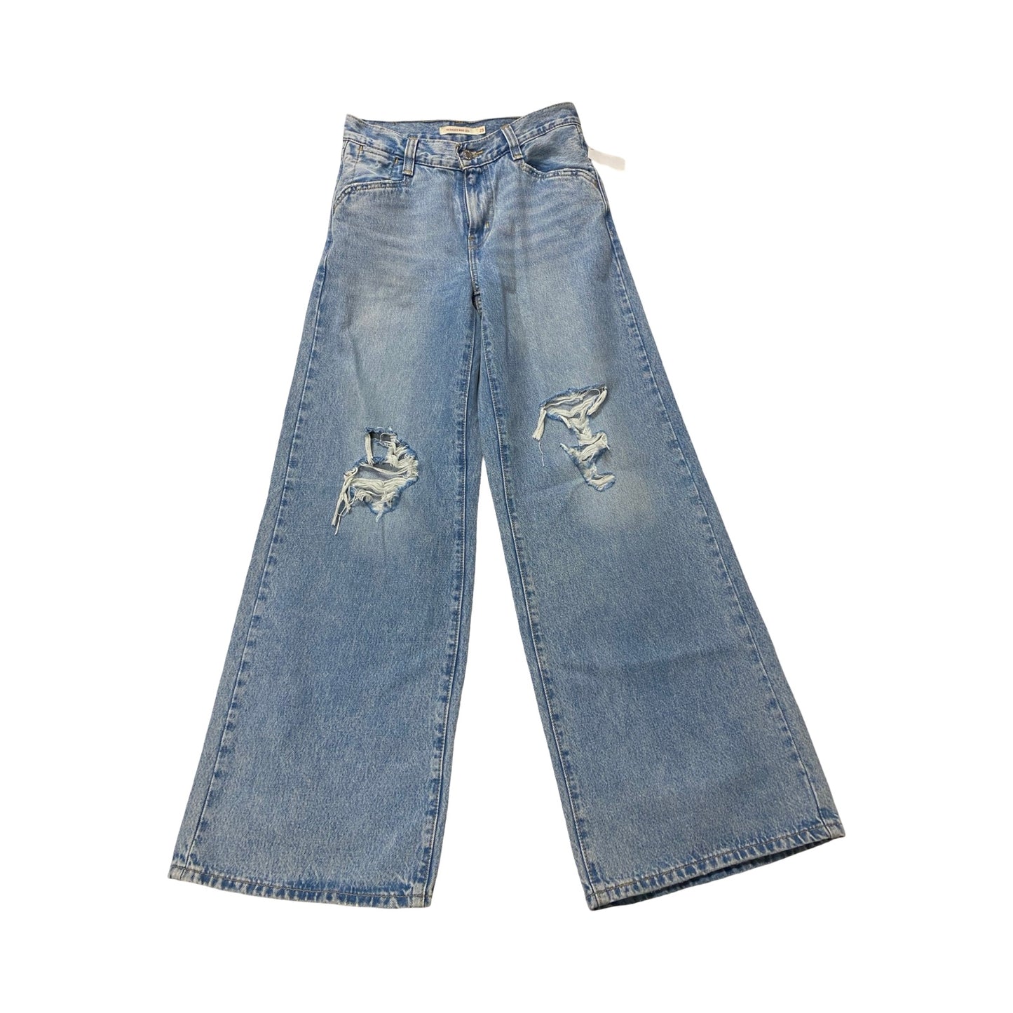 Jeans Wide Leg By Levis In Blue Denim, Size:0