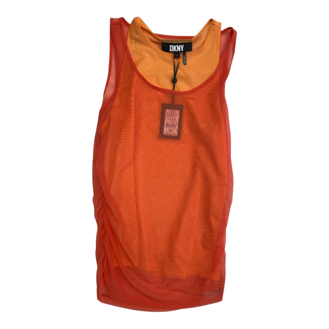 Top Sleeveless By Dkny In Orange, Size:S