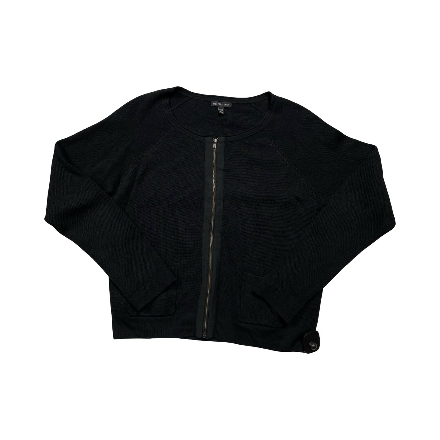 Sweater Cardigan Designer By Eileen Fisher In Black, Size:M