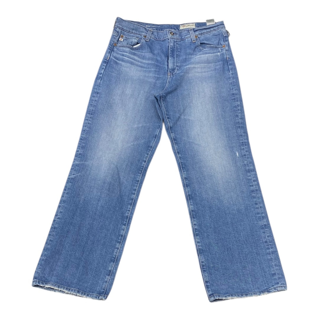 Jeans Straight By Ag Jeans In Blue Denim, Size:14