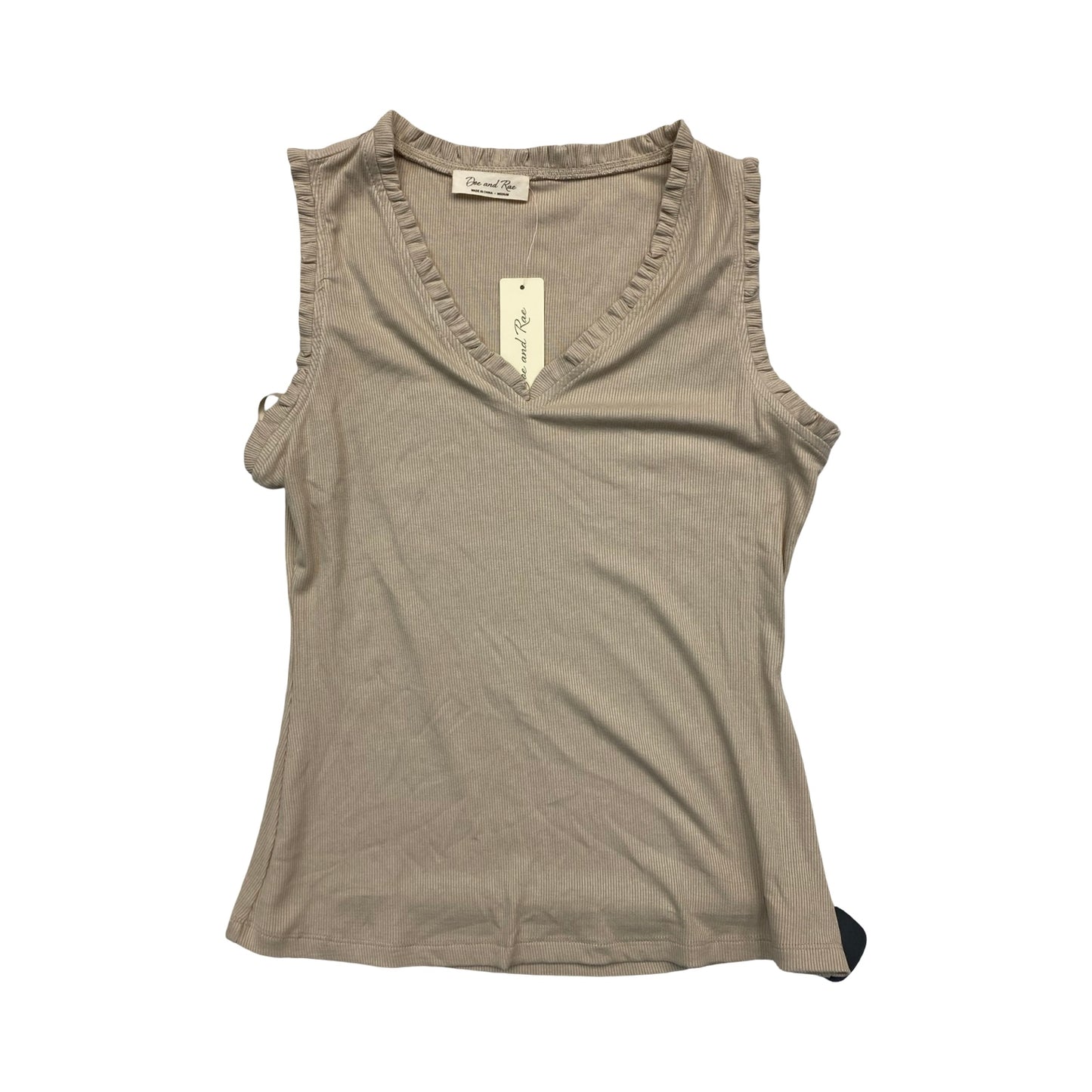 Top Sleeveless By Doe & Rae In Tan, Size:M