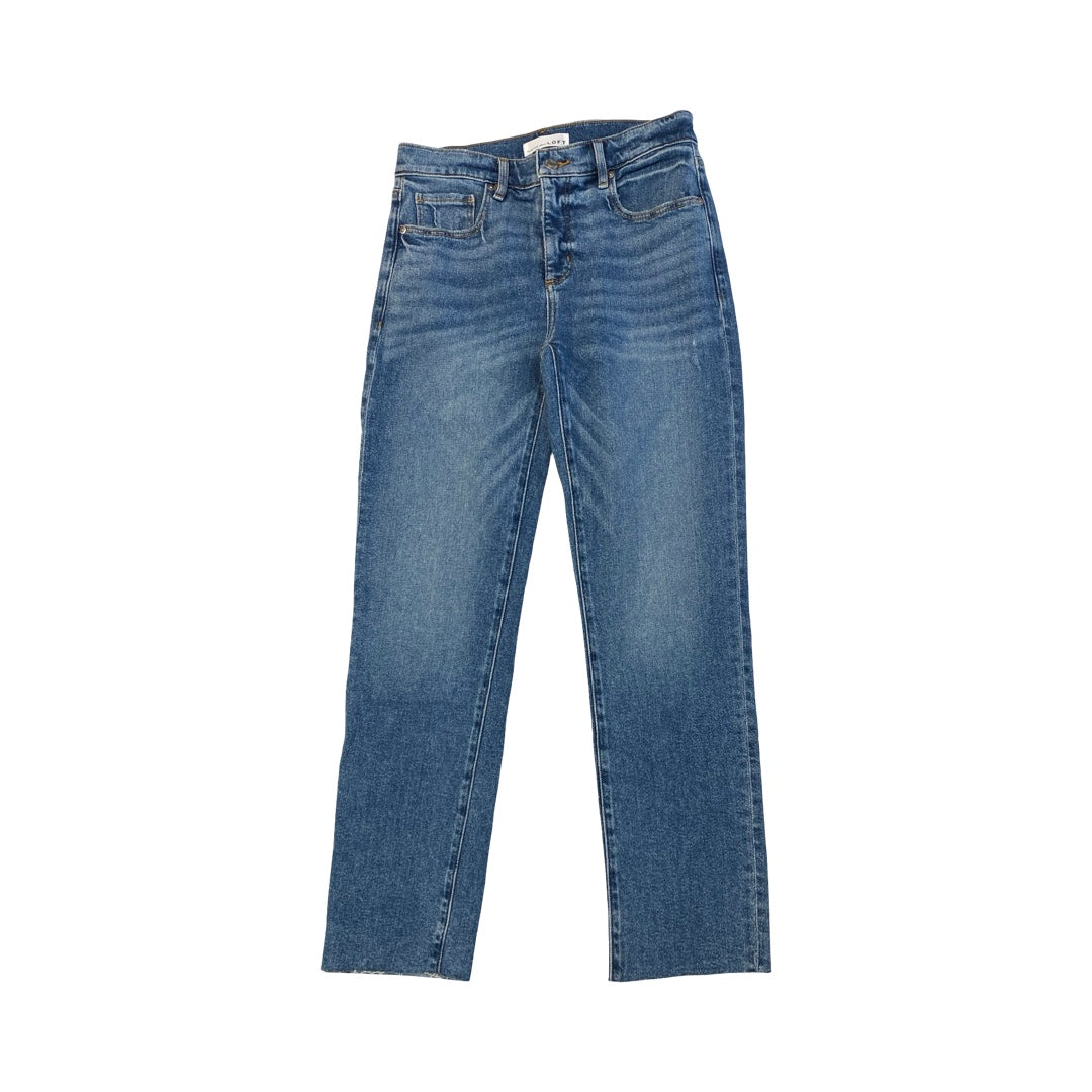 Jeans Straight By Loft In Blue Denim, Size:2