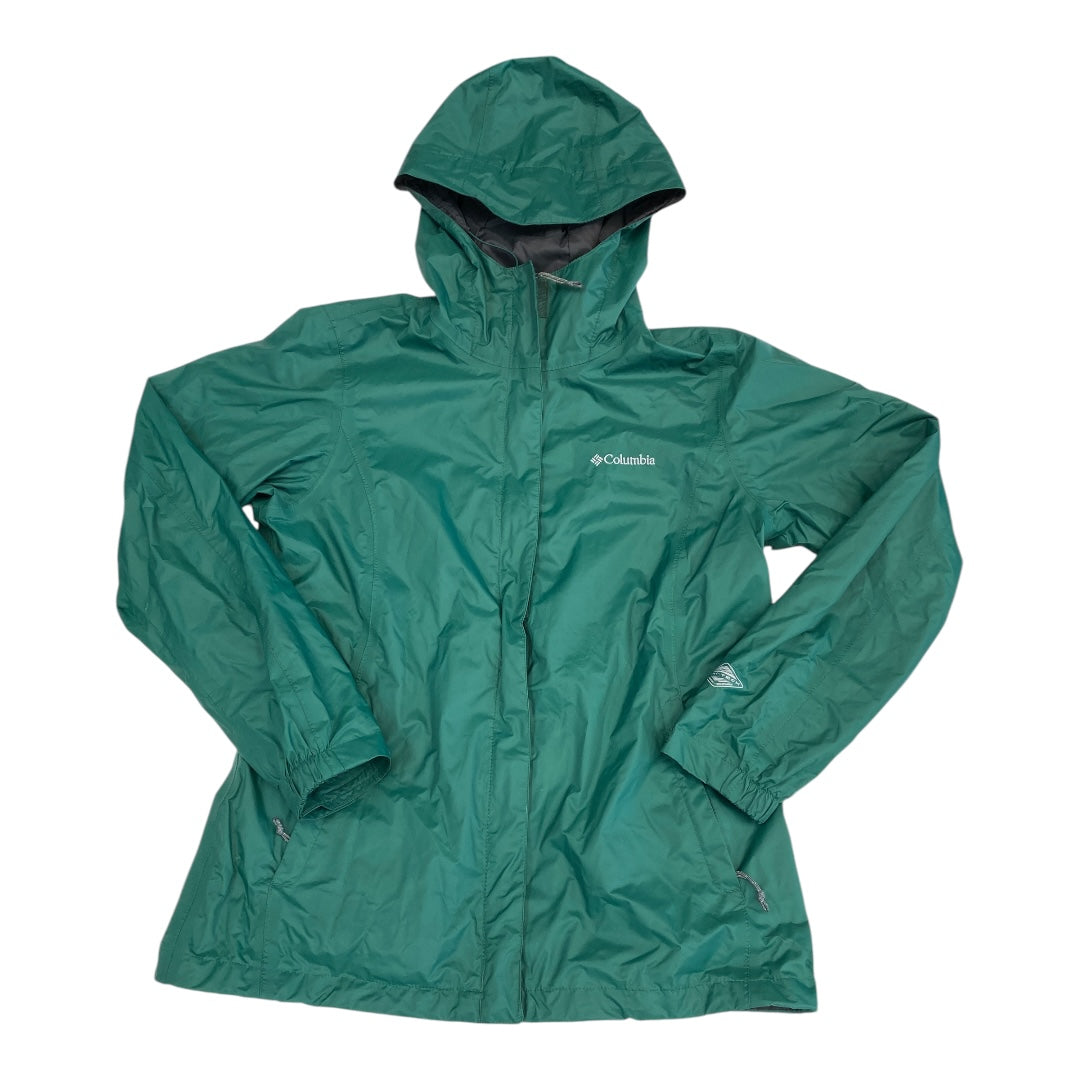 Jacket Windbreaker By Columbia In Green, Size:M