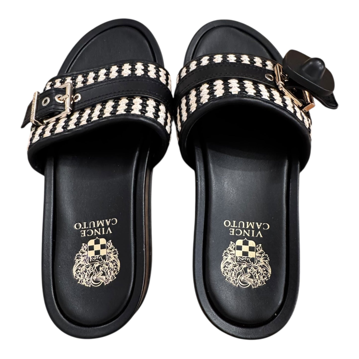 Sandals Flats By Vince Camuto In Black, Size:8