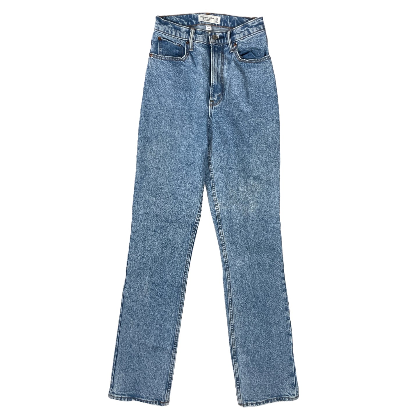 Jeans Straight By Abercrombie And Fitch In Blue Denim, Size:0