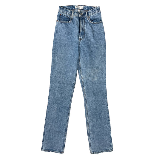 Jeans Straight By Abercrombie And Fitch In Blue Denim, Size:0